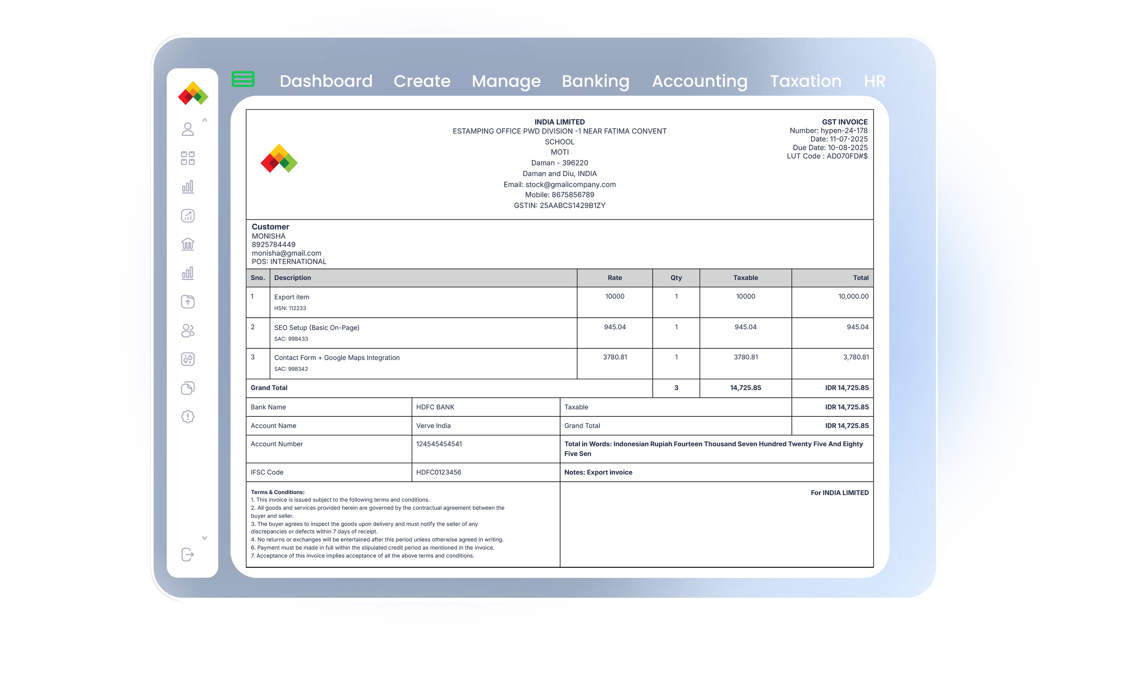 GST-Compliant Export Invoices
